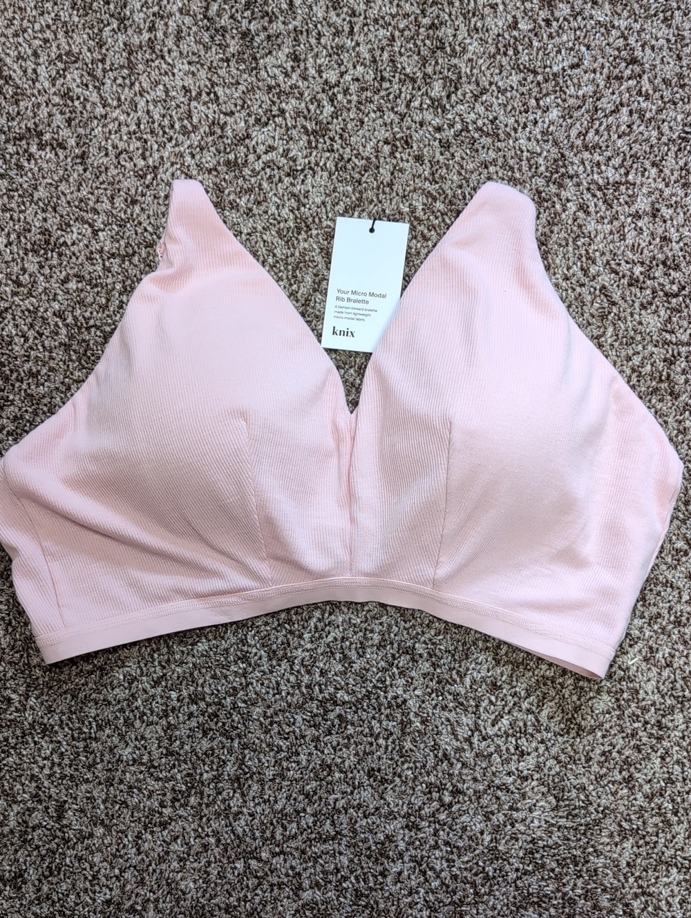 Knix Bra Micro Modal Rib Bralette Size XXXXL++ (44G) NEW